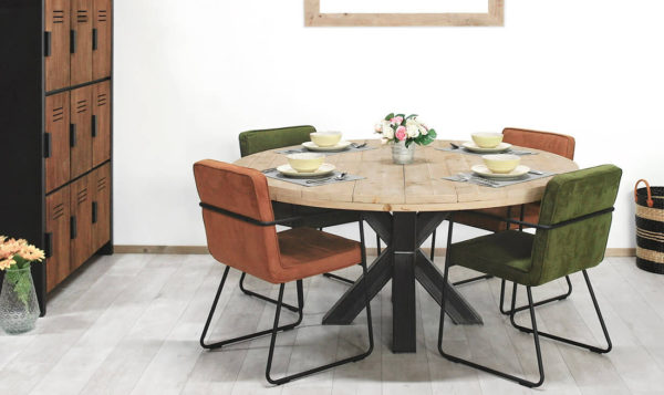 Ronde steigerhouten tafel